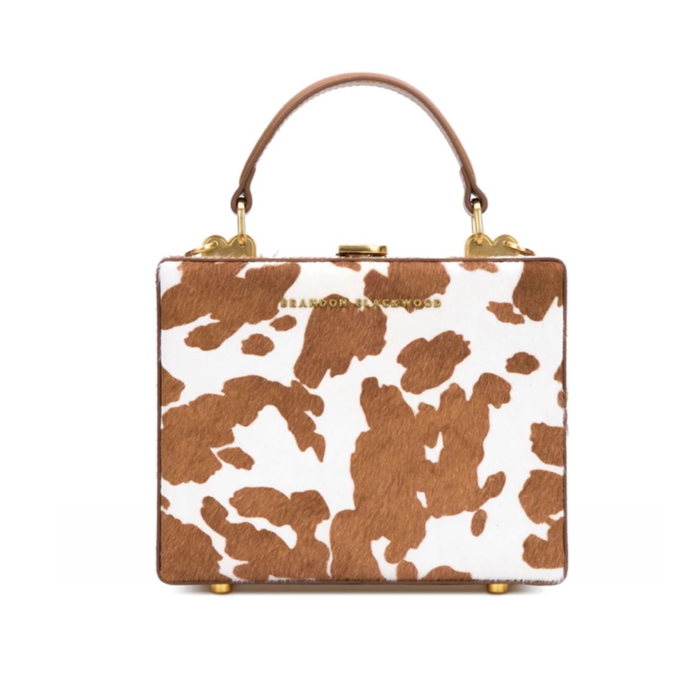 Standard Kendrick Trunk in Brown Cow Print Ponyhair with Brass - Picture 3 of 5